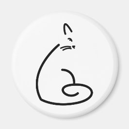 Konstnärlig swirly Cat Silhouette Magnet