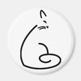 Konstnärlig swirly Cat Silhouette Magnet