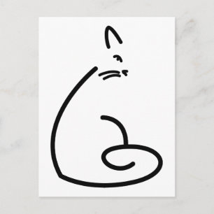 Konstnärlig swirly Cat Silhouette Vykort