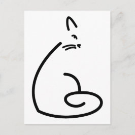Konstnärlig swirly Cat Silhouette Vykort