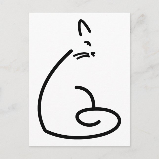 Konstnärlig swirly Cat Silhouette Vykort (Framsida)