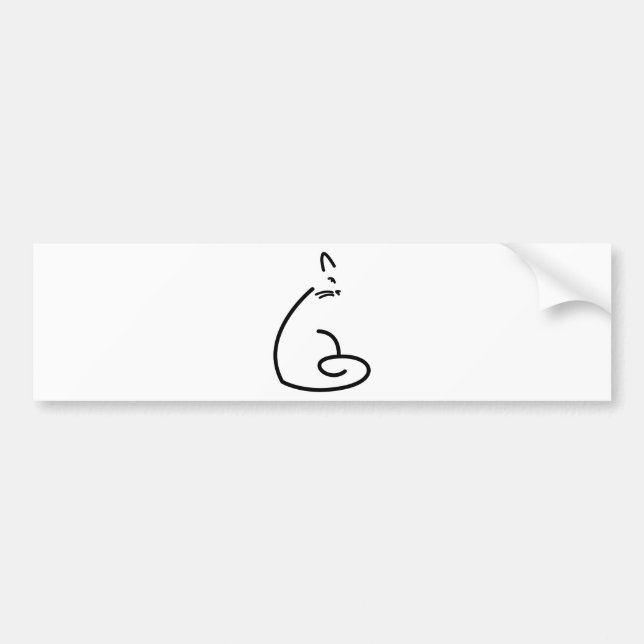 Konstnärlig Swirly kattSilhouette Bildekal (Framsidan)