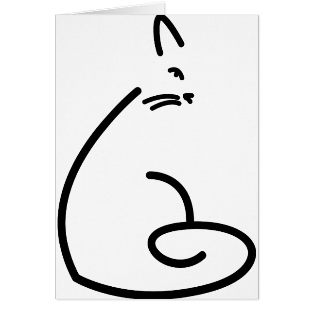 Konstnärlig Swirly kattSilhouette Hälsningskort (Framsidan)