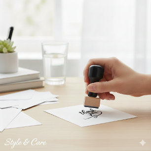 Konstnärlig Tack Tygstämpel i storlek 1 tum Stämpel