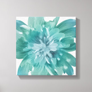 Konstnärlig Teal Blom Premium Canvas Väggkonst