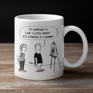 Konstnärlig Tecknad Lärare, konstkritiker Kaffemugg