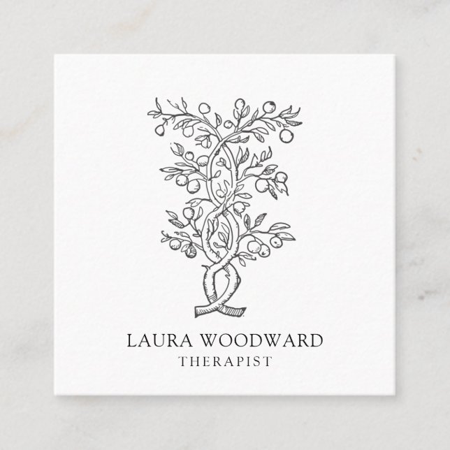 Konstnärlig terapi fyrkantigt visitkort (Framsida)