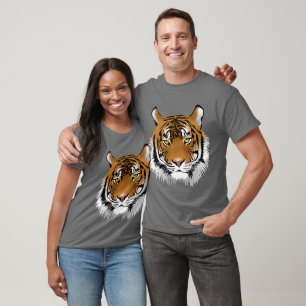 Konstnärlig tiger-teckning från djungelns grått t shirt