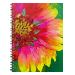 Konstnärlig tolkning av Indian Blanket-blomma Anteckningsbok Med Spiral