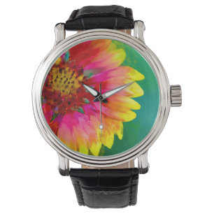 Konstnärlig tolkning av Indian Blanket-blomma Armbandsur