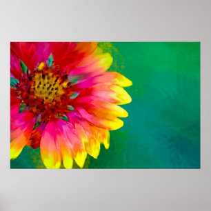 Konstnärlig tolkning av Indian Blanket-blomma Poster