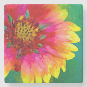 Konstnärlig tolkning av Indian Blanket-blomma Underlägg Sten