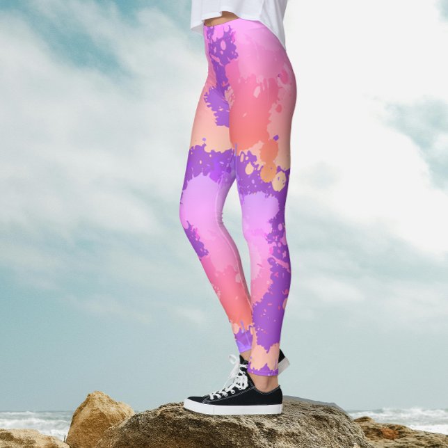 Konstnärlig Trendig Chic Flickig Docka Färg Stänk  Leggings (Skapare uppladdad)