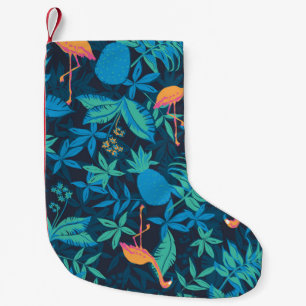 Konstnärlig tropisk: Flamingo Pineale Mönster. Liten Julstrumpa