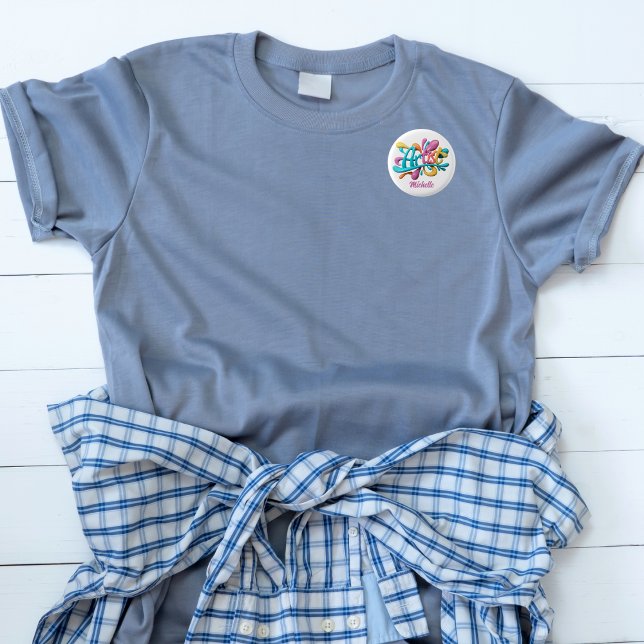 Konstnärlig typografi, färgstark, modern, Snyggt Knapp (Skapare uppladdad)