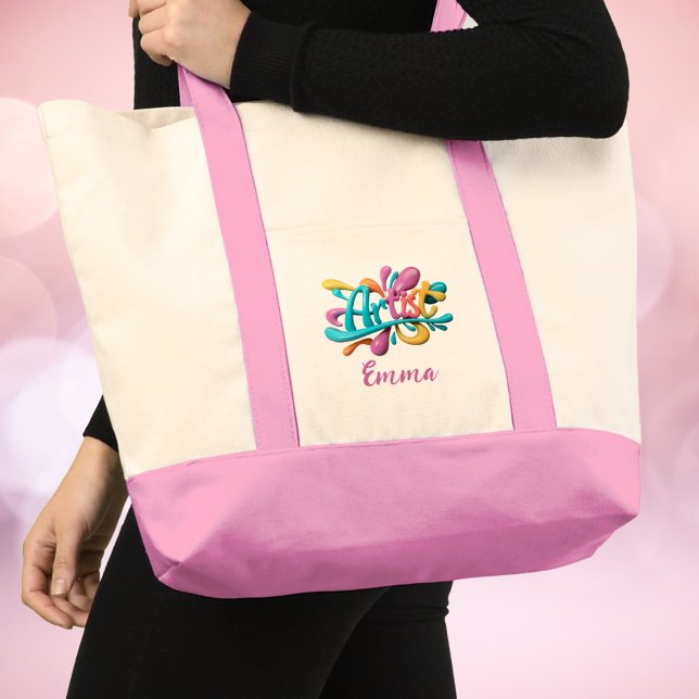 Konstnärlig typografi, färgstark, modern, Snyggt Tygkasse (Skapare uppladdad)