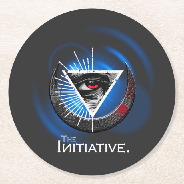 Konstnärlig Underlägg - Abstrakt Blue Swirl Papper Rund (Framsidan)