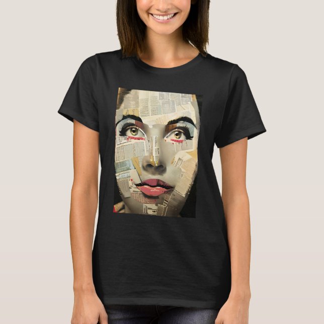 Konstnärlig unik digital konst | Vacker dam abstra T Shirt (Framsida)
