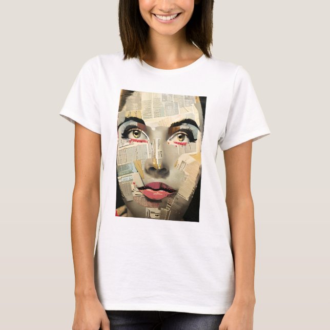 Konstnärlig unik digital konst | Vacker dam abstra T Shirt (Framsida)