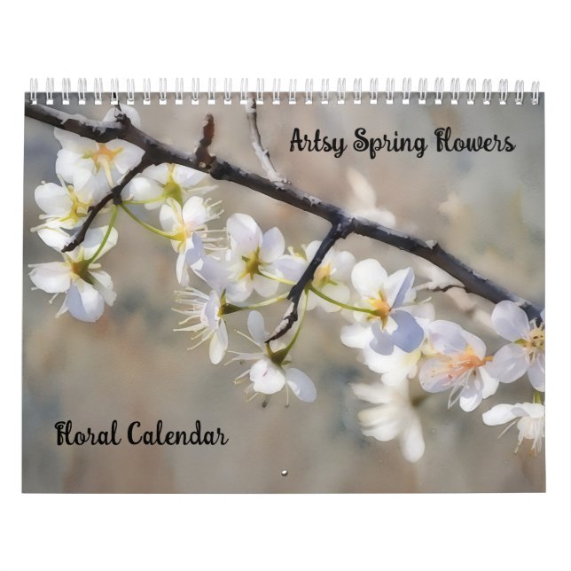 Konstnärlig vårblommor blomkalender kalender (Omslag)