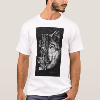 Konstnärlig vargporträttsgrafik herr T-shirt