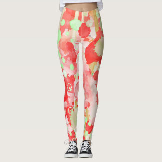 Konstnärlig vattenfärg abstrakt mönster leggings