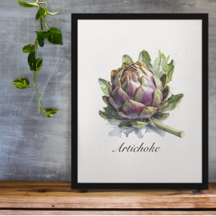 Konstnärlig vattenfärg botansk köksträdgård med kr poster