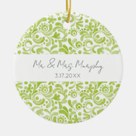 Konstnärlig vattenfärg Bröllop NAMN DATUM Minnessa Julgransprydnad Keramik