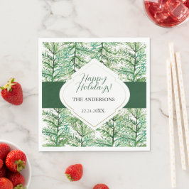 Konstnärlig vattenfärg Gräs Gren Pappersservett