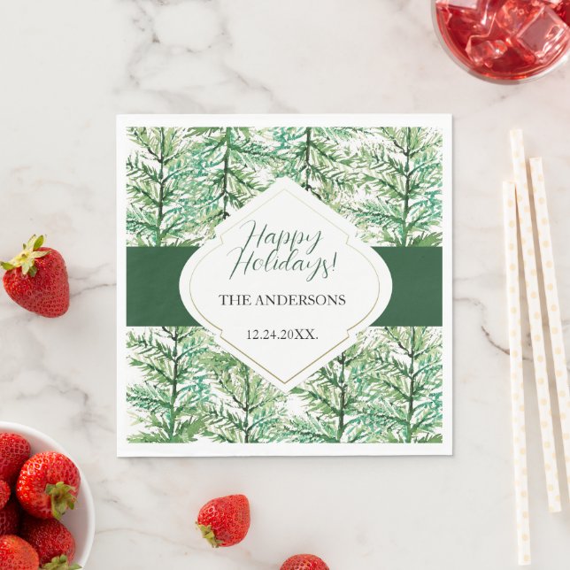 Konstnärlig vattenfärg Gräs Gren Pappersservett (Insitu)