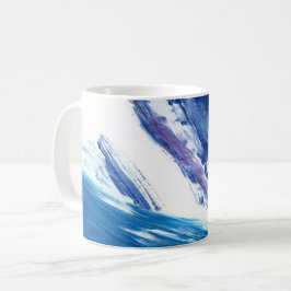 Konstnärlig, vattenfärgad, blå abstrakt kaffemugg