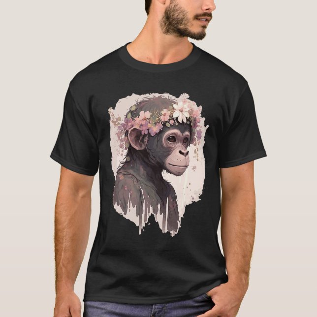Konstnärlig vattenfärgsfärg, lågfärgsblomma Krona  T Shirt (Framsida)