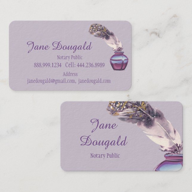 Konstnärlig vattenfärgspenna Klassisk notarius Bus Visitkort (Fram/baksida)