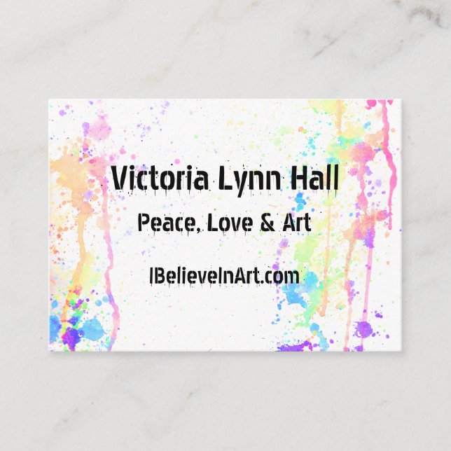 Konstnärlig vattenfärgspringa visitkort (Framsida)