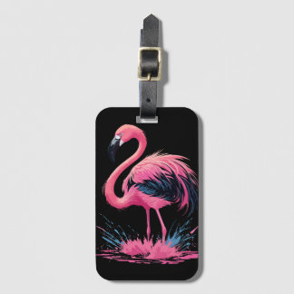 Konstnärlig vimatisk Rosa Flamingo Färg Stänk Bagagebricka