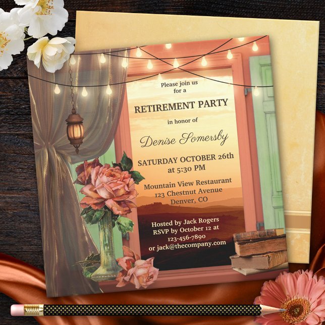 Konstnärlig Vintage Pension Party Inbjudningar (Skapare uppladdad)