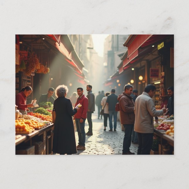 Konstnärlig vision: Roms kulturella korsning Vykort (Framsida)