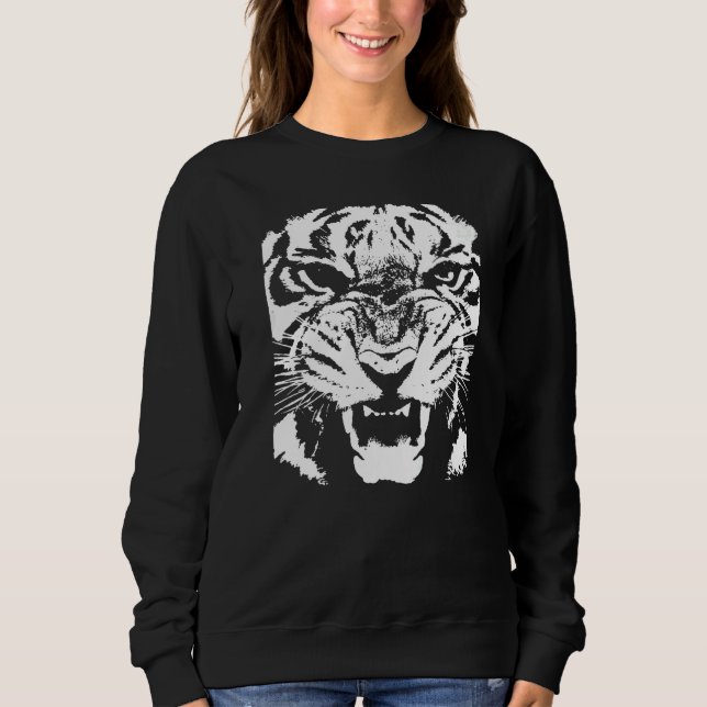 Konstnärlig vit tiger ansiktsvektor t shirt (Framsida)
