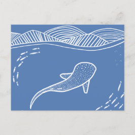 Konstnärlig Whale Shark Line Art Vykort