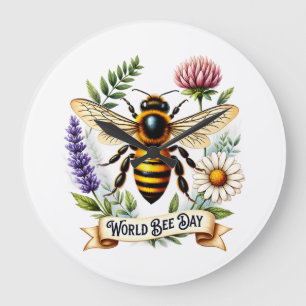 Konstnärlig World Bee Day-illustration med honungs Stor Klocka