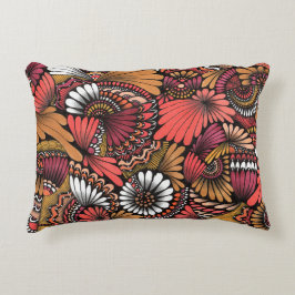 Konstnärlig Zentangle blommig mönster ländkudde - Prydnadskudde