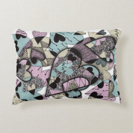 Konstnärlig Zentangle-hjärta Lumbalpåse - Pastellr Prydnadskudde