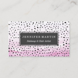 Konstnärliga abstrakt trianglar på rosa vattenfärg visitkort