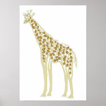 Konstnärliga afrikanska Giraffe Träd Lövs naturtem