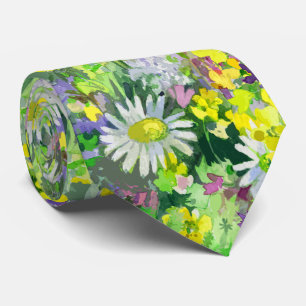 Konstnärliga akvarell vilda blommor slips