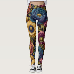 Konstnärliga Anemoner Fantasy Mode Träning Leggings