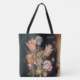 Konstnärliga anpassade monogramväskor med blommor tygkasse