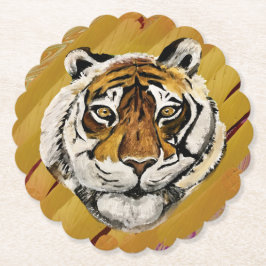 Konstnärliga Ansikte i tigermålning Underlägg Papper
