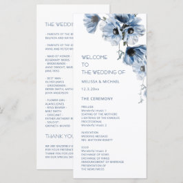 Konstnärliga Blå Blommor Bröllop Program
