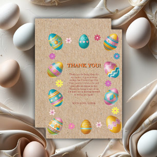 Konstnärliga Blommiga Påskägg Baby Shower Tack Kort